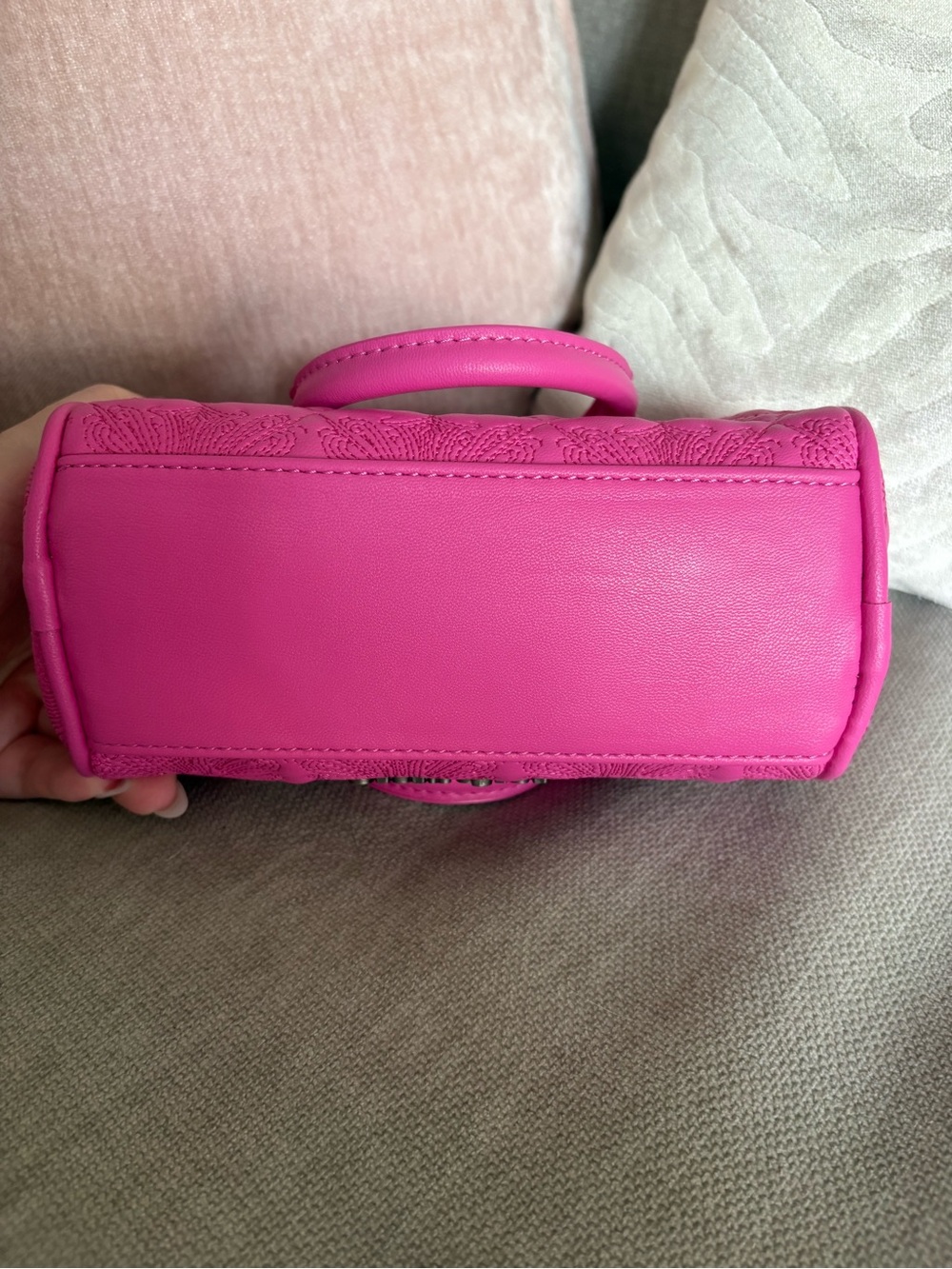 Von Dutch Hot Pink Embossed Mini Satchel Bag - Picture 5 of 5